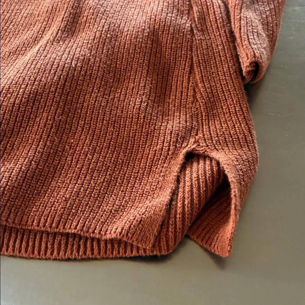 GAP Warm Brown Knit Sweater Gap Women's M Long Sleeve  Waist Coat Classic Style - Picture 16 of 16